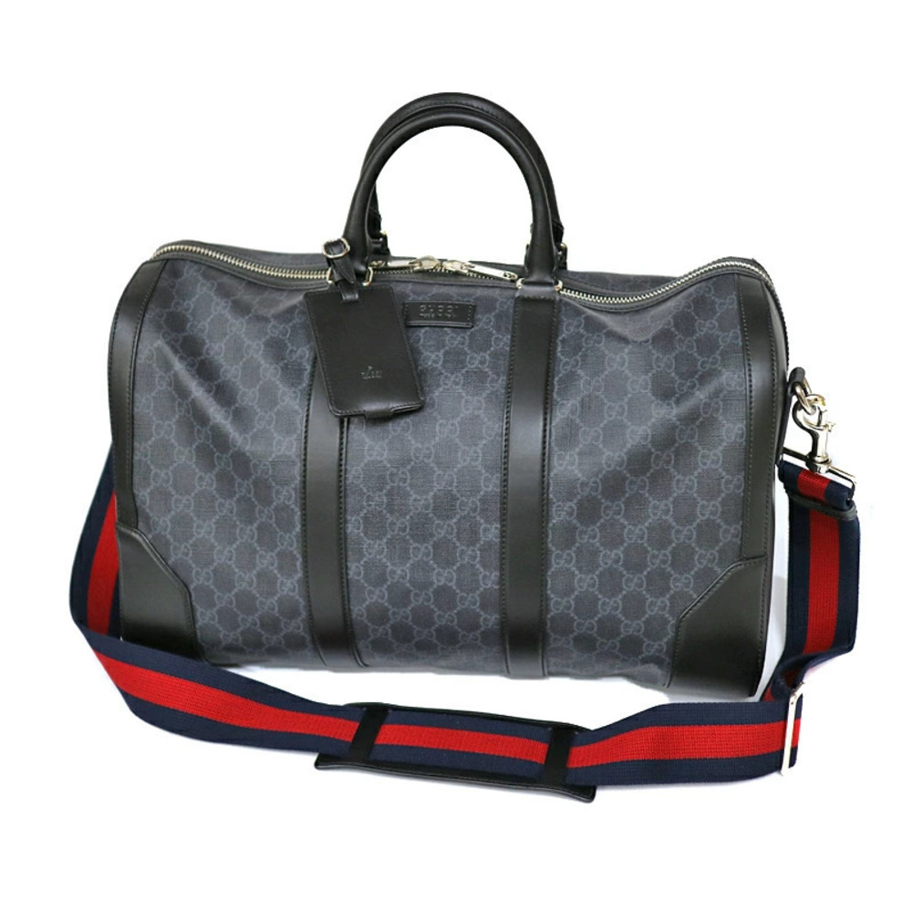 GUCCI Boston Bag Travel GG Leather Black
